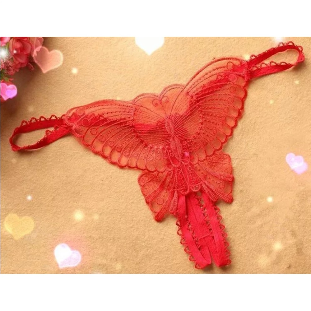 butterfly open crotch thong